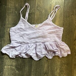 Lavender Smocked Women's Crop Top